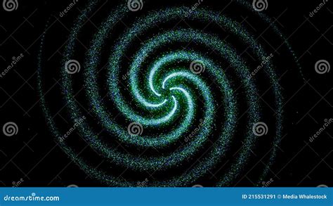 Spiral Of Many Luminous Particles Animation Spiral Is Transformed