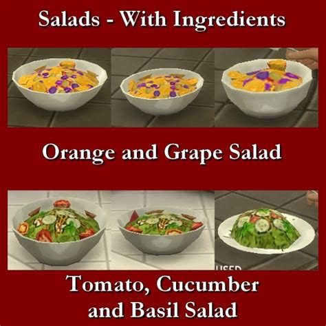 Mod The Sims Custom Food Salads With Ingredients 1 By Leniad Sims 4