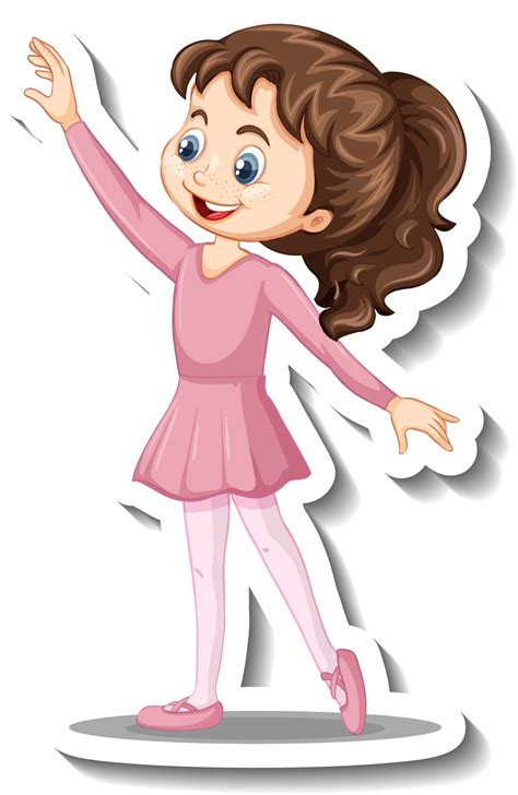 Cartoon Character Sticker With A Girl Dance Ballet 2918557 Vector Art