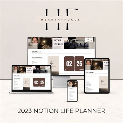 Notion Life Planner Template Brown Aesthetic Etsy