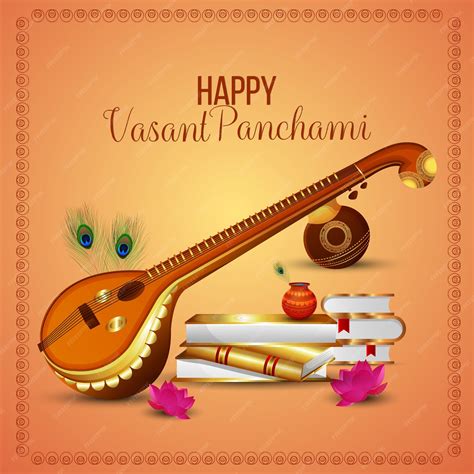 Premium Vector Happy Vasant Panchami Greeting Card And Background
