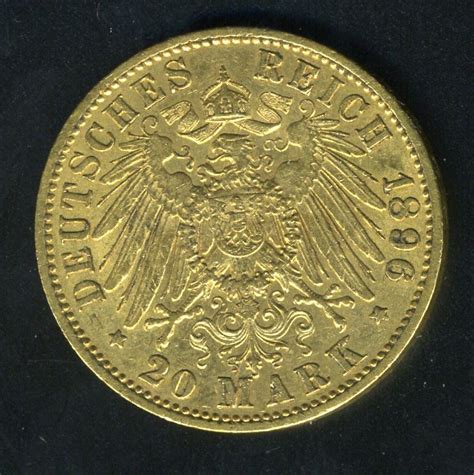 Germany 20 Marks Gold Coin Of 1896 Aworld Banknotes And Coins Pictures