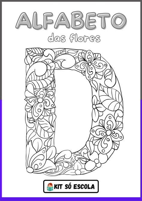 Alfabeto Ilustrado Flores Para Colorir SÓ Escola