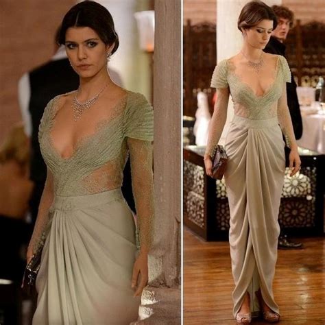 Beren Saat Turkish Celebrity Green Dress Scene From