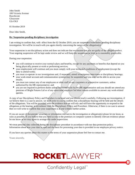 suspension letter template and faqs rocket lawyer uk