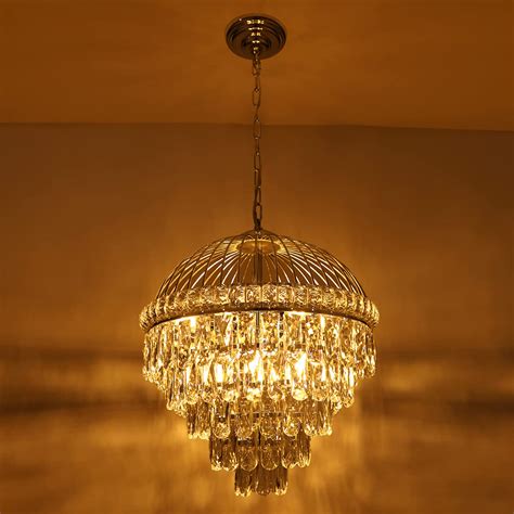 Crystal Chandeliers Modern Brass Gold Crystal Chandelier Cage Ceiling