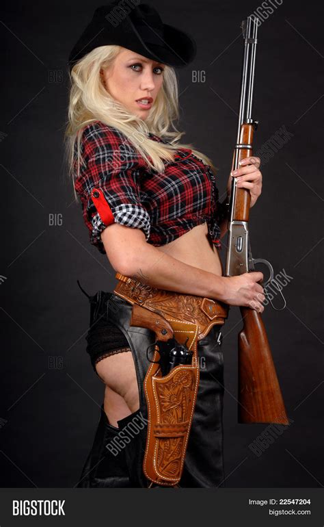 Blonde Cowgirl Image Photo Free Trial Bigstock