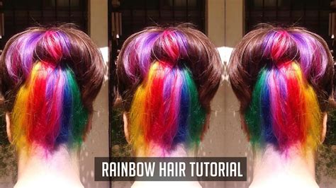 Hidden Rainbow Hair Tutorial With Bleaching Youtube