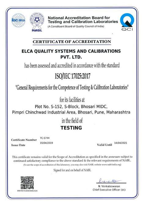Welding Machine Calibration Certificate Sample
