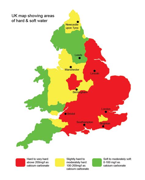 Thai soft and hard 40 of many. UK map showing areas of hard water and soft water | Water ...