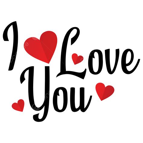 I Love You Lettering Design With Red Hearts I Love You Love