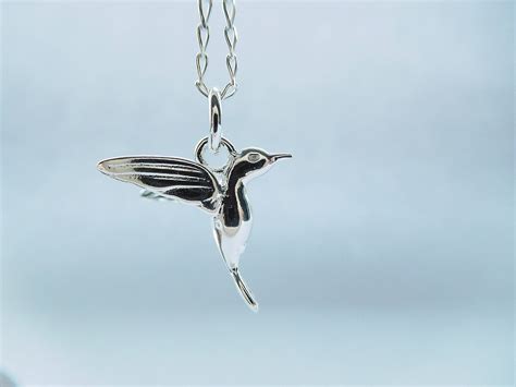 Sterling Silver Hummingbird Necklace Silver Bird Pendant Etsy Uk