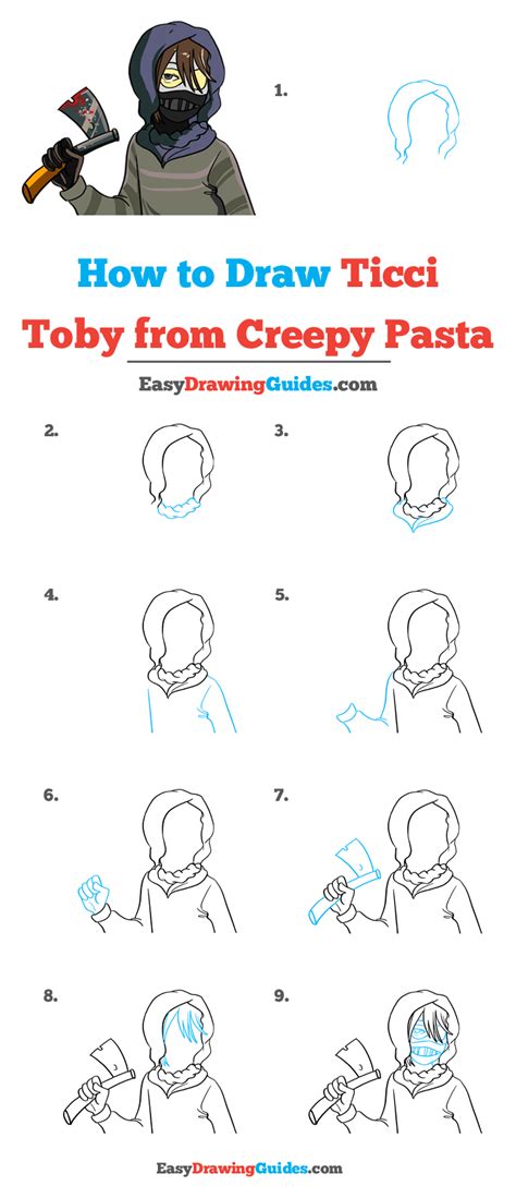 How To Draw Ticci Toby Step By Step Begin By Drawing Tobys Hood