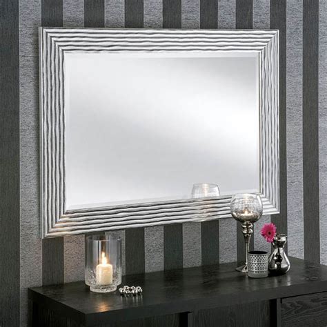Silver Textured Wall Mirror | Decor | HomesDirect365