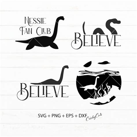 Loch Ness Monster Or Nessie Silhouette Bundle Cryptid Svg Etsy