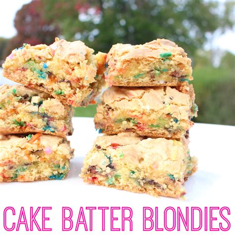 Cake Batter Blondies Funfetti Blondies With Boxed Cake Mix Funfetti Cake Mix Recipes Cake