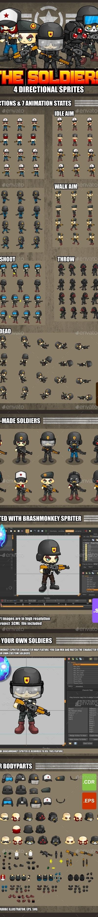 The Soldiers Game Sprites Game Assets Graphicriver