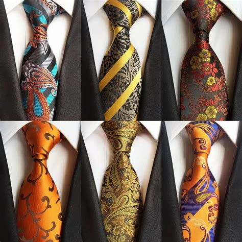 New Design Stripes Gold Neck Ties 100 Silk Classic Men Tie 8cm Paisley Ties For Men Necktie