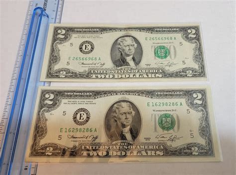 Very Rare 1976 Two Dollar Bill With Printing Etsy