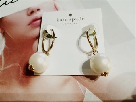 Kate Spade Pearl Drop Earrings Gold Tone Glass Pearl EBay