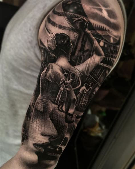 Tattoo needle sizes vary depending on the tattoo being inked. Beautiful Surrealist Double-Exposure Tattoos Mash Up People, Architecture & Nature - KickAss ...