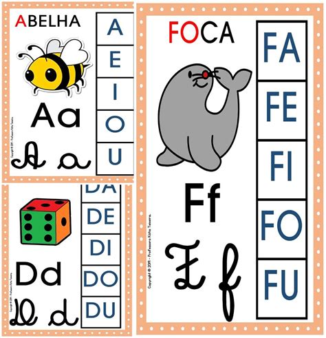 Alfabeto 4 Tipos De Letras Com Sílabas Professora Kátia Teixeira