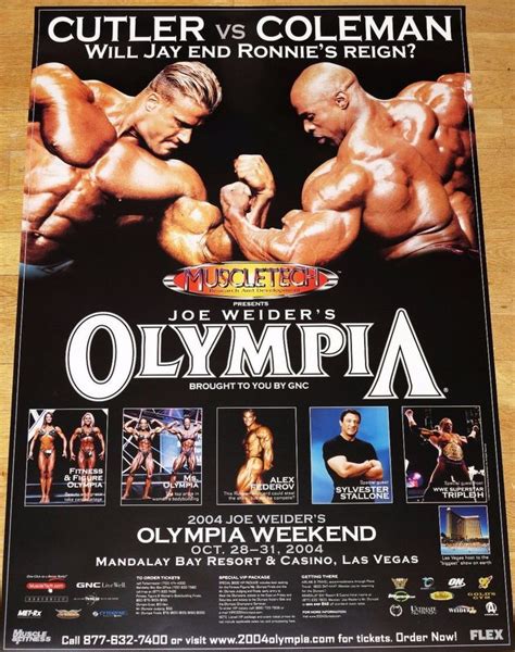 Olympia 2004 Poster Jay Cutler Vs Mr Ronnie Coleman And Sylvester