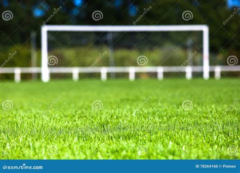 Grassy Field And Goal Post On Sunny Day Stock Photo Image Of Activity