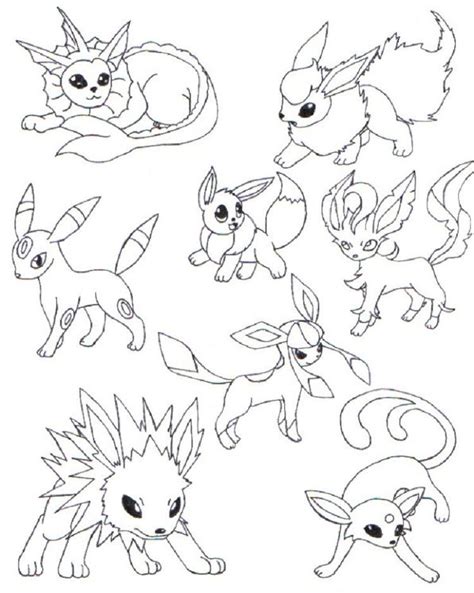 Printable Cute Eevee Coloring Pages Pdf Pokemon