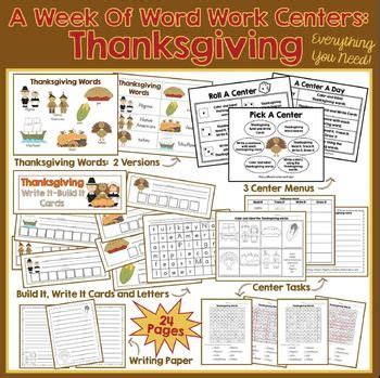 week  word work centers thanksgiving word work centers word