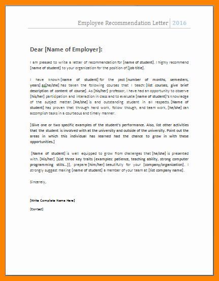Word Letter Of Recommendation Template Elegant 5 Microsoft Office
