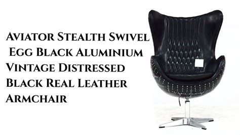Aviator Stealth Swivel Egg Black Aluminium Vintage Distressed Black