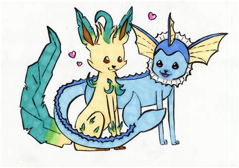 Vaporeon And Leafeon Pokemon By Misairyu On Deviantart
