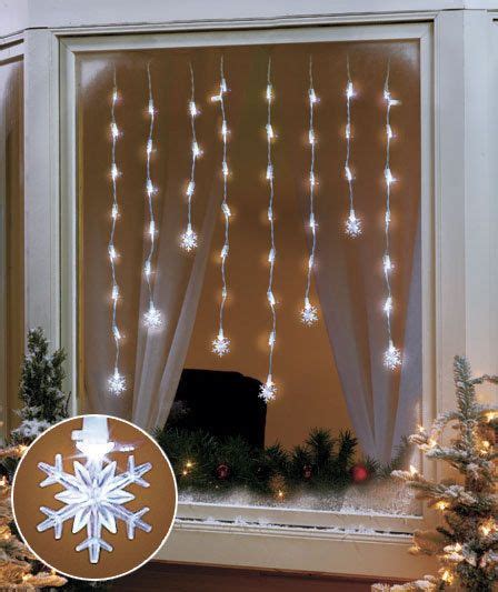 Snowflake Led Window Hanging Icicle Lights Indoor Home Holiday