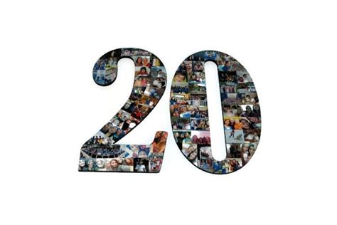 20th Birthday 20th Anniversary Number Photo Collage 18 Etsy