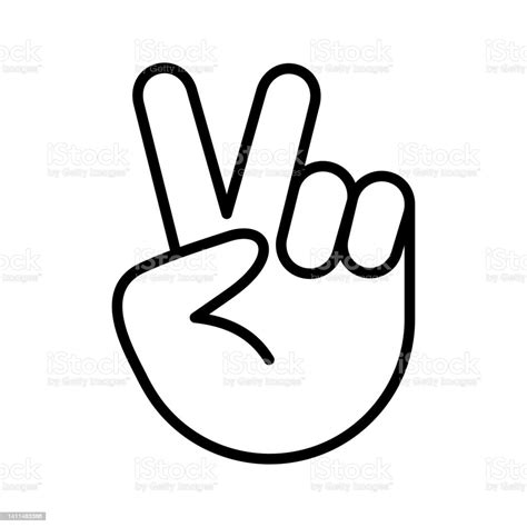 Hand Showing Victory Sign Icon Peace Sign Hand Gesture V Victory Stock