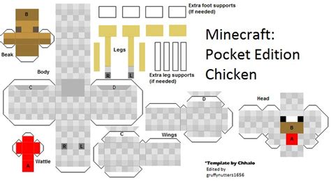Papercraft Chicken Mcpe Paper Crafts Minecraft Templates Paper