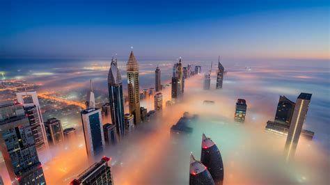 Dubai Fog Metropolis Cityscape Skyline Daytime Full Hd