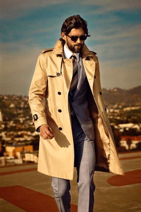 6 Best Men Trench Coats This Winter Beige Trench Coat Grey Wool Suit