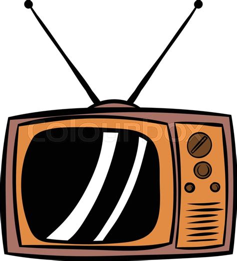Old Tv Icon In Cartoon Style Isolated Stock Vector