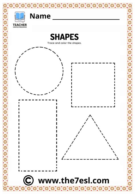 Colors And Shapes Worksheets English Created Resources