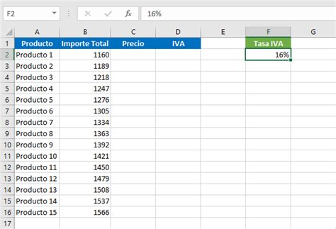 Calcular El IVA En Excel Excel Total