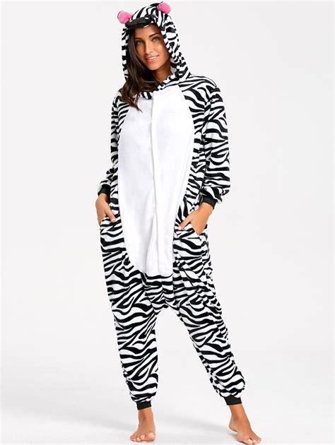 39 Off Adult Stripe Zebra Animal Onesie Pajama Rosegal