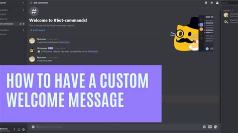 How To Get A Custom Welcome Message Discord Youtube