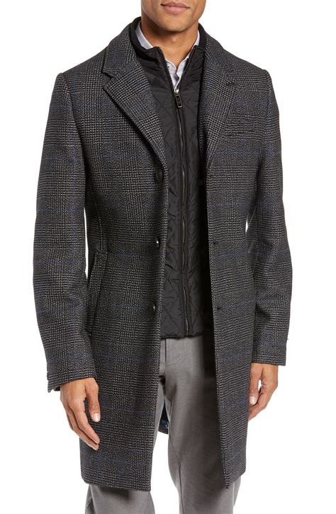 Lyst Ted Baker Plaid Stretch Wool And Cotton Overcoat For Men