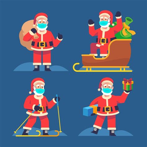 I just published my first collection today, and i've noticed that it doesn't show up in the recent feed when all types is selected. Free Vector | Santa claus collection wearing face mask