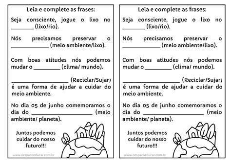 Frases Meio Ambiente Educação Infantil