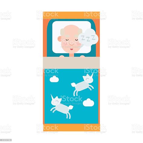 Elderly Man Sleeping In Bed Stock Illustration Download Image Now