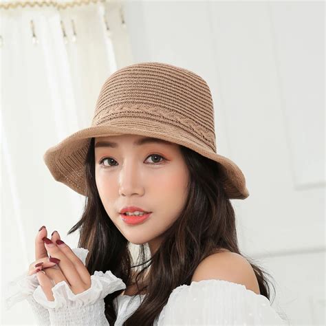 2018 New Sunshade Bucket Hat For Women Sun Hat Female Tide Sunscreen Wild Hat Summer Small Fresh