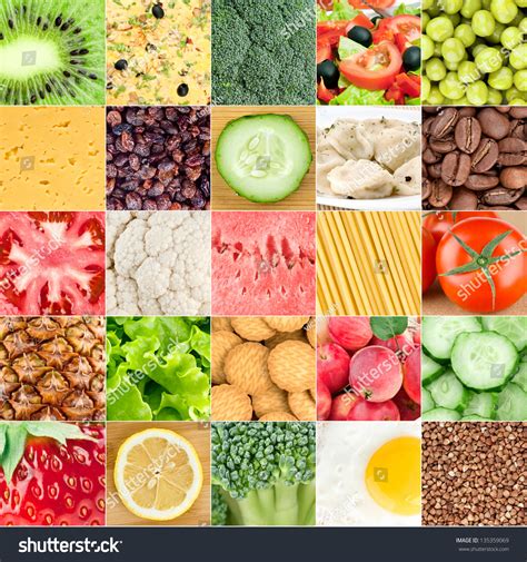 Collage Healthy Food Backgrounds Stock Photo 135359069 Shutterstock
